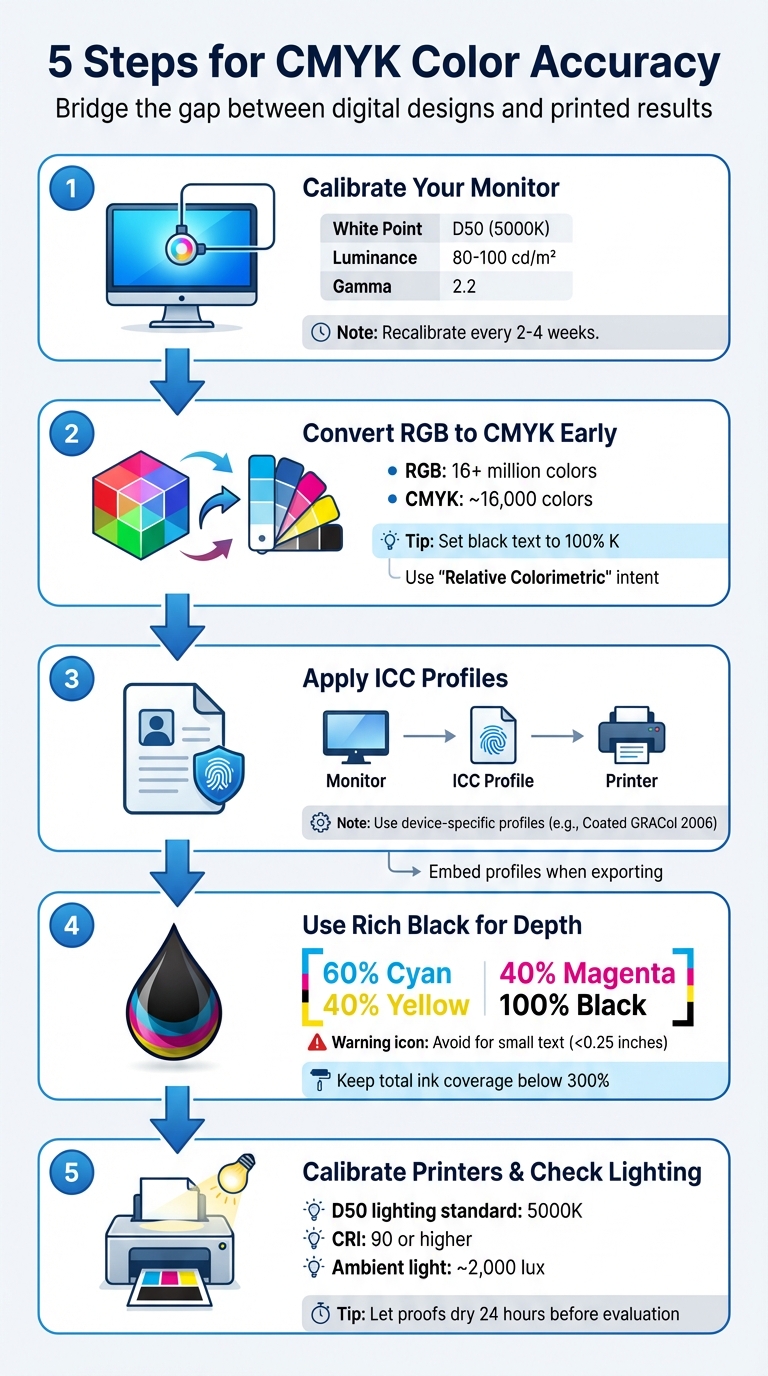 5-Step Process for Achieving CMYK Color Accuracy in Print