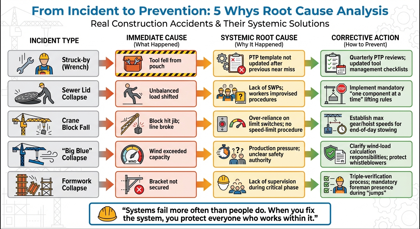 5 Whys Analysis: Construction Accident Root Causes and Corrective Actions