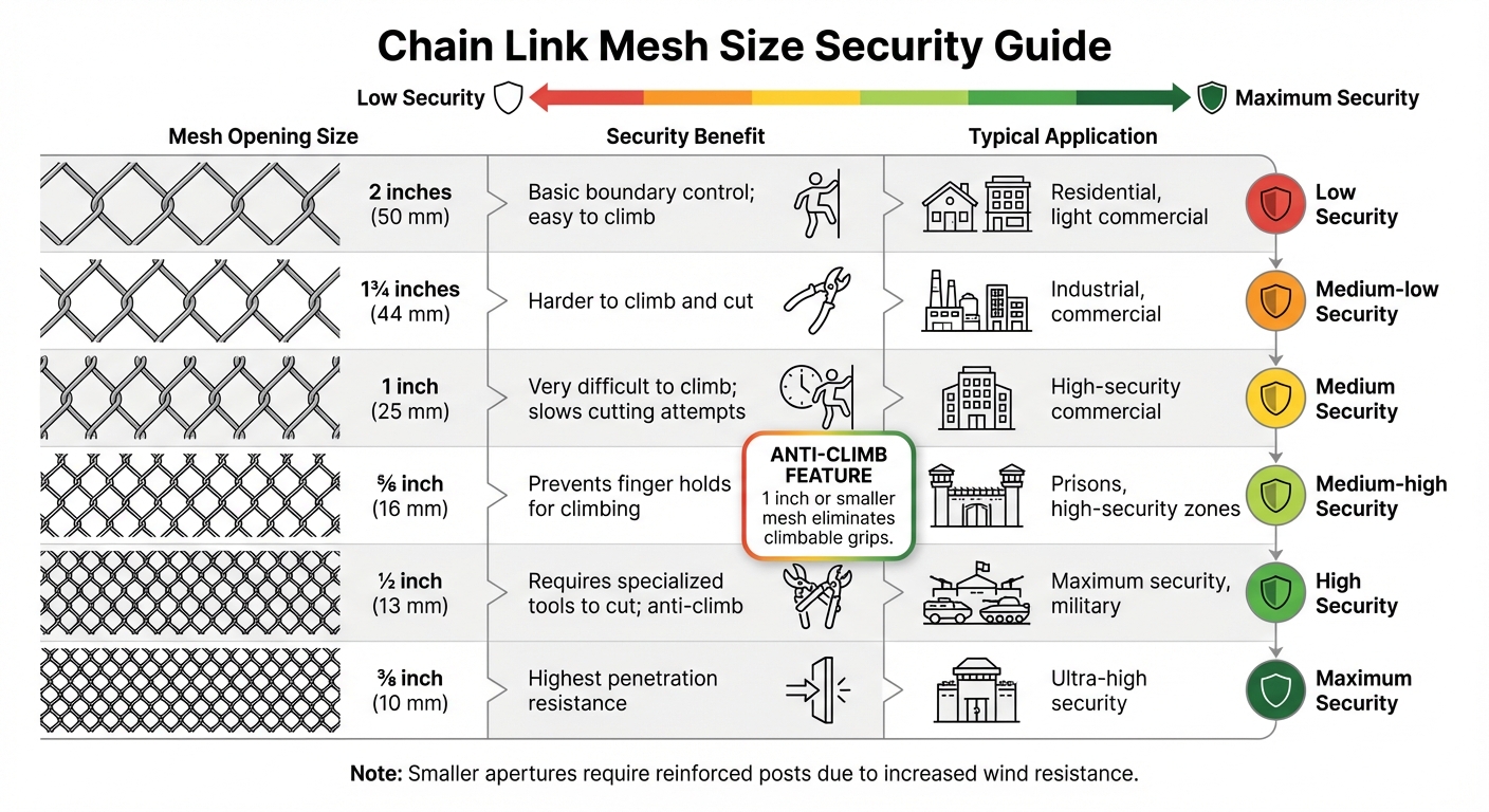 Chain Link Fence Mesh Size Security Comparison Guide