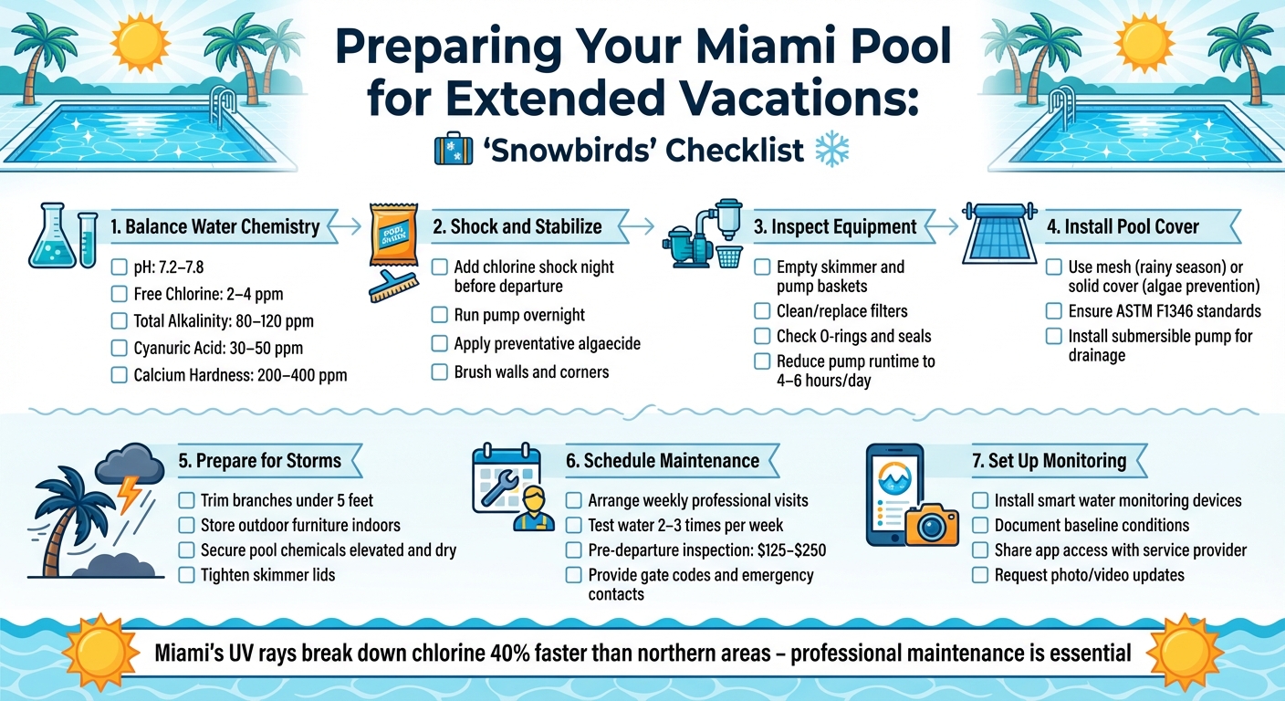 Miami Pool Preparation Checklist for Extended Vacations