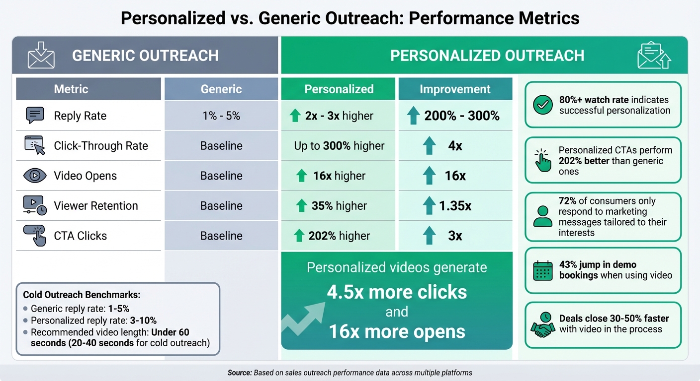 Personalized Video Outreach Performance Metrics vs Generic Email
