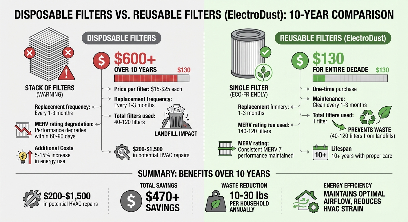 Disposable vs Reusable Furnace Filters: 10-Year Cost and Environmental Impact Comparison