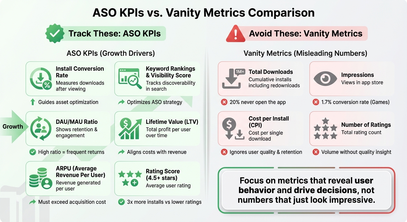ASO KPIs vs Vanity Metrics: What to Track for App Growth