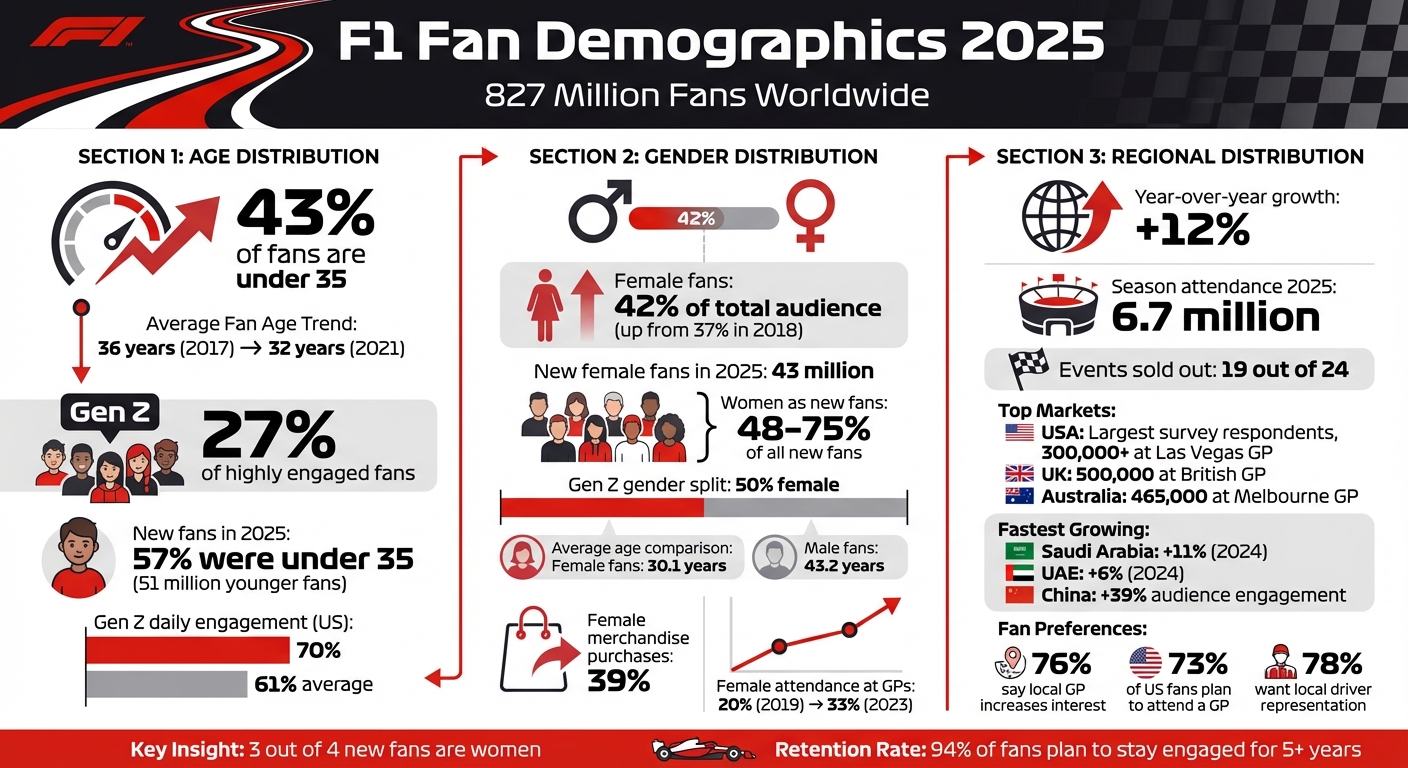 F1 Fan Demographics 2025: Age, Gender, and Regional Distribution Statistics
