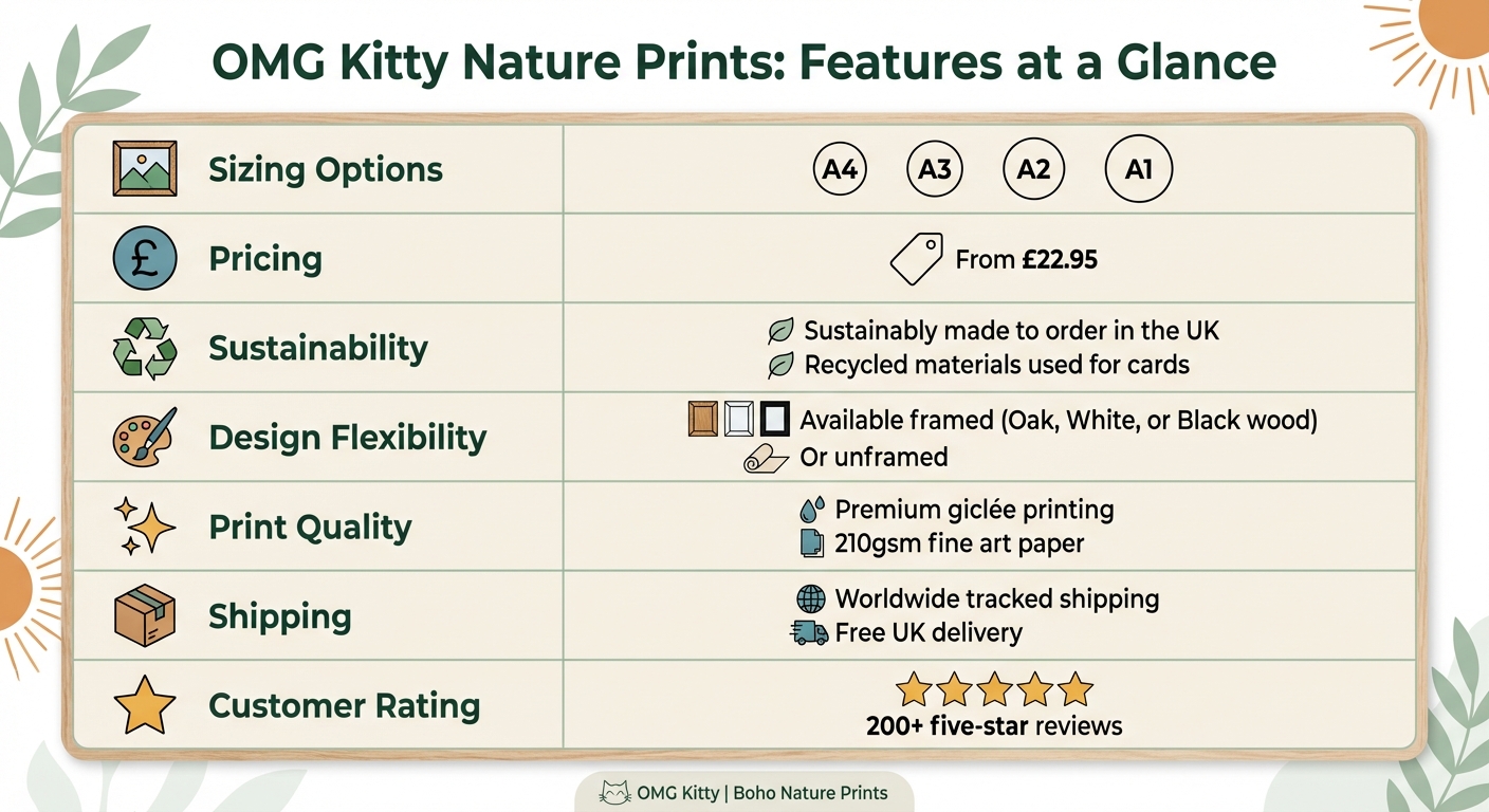 OMG Kitty Nature Prints Features and Specifications Comparison