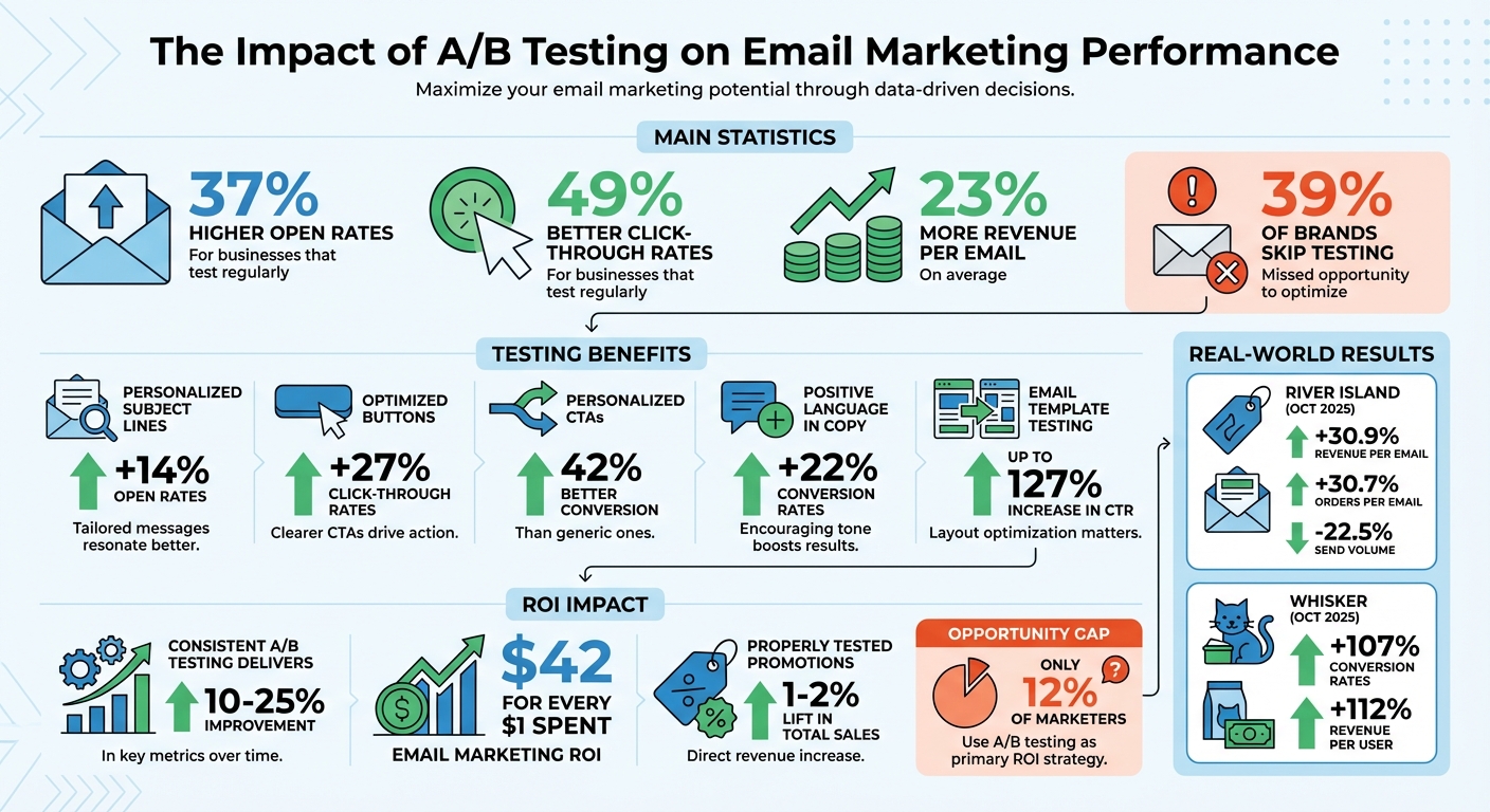 A/B Testing Email Marketing Statistics and Impact