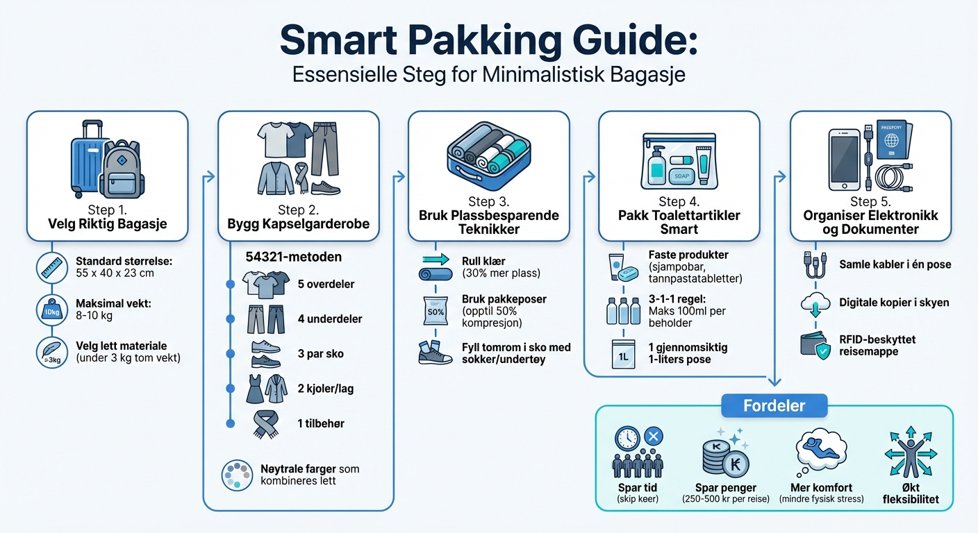 Smart pakking guide: 5 trinn til minimalistisk reisebagasje