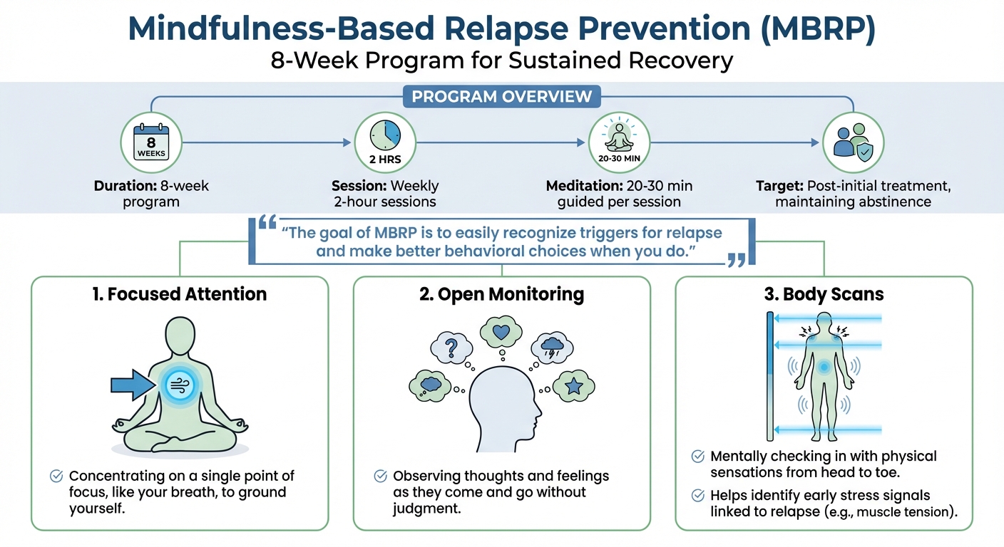 MBRP 8-Week Program Structure and Core Mindfulness Techniques
