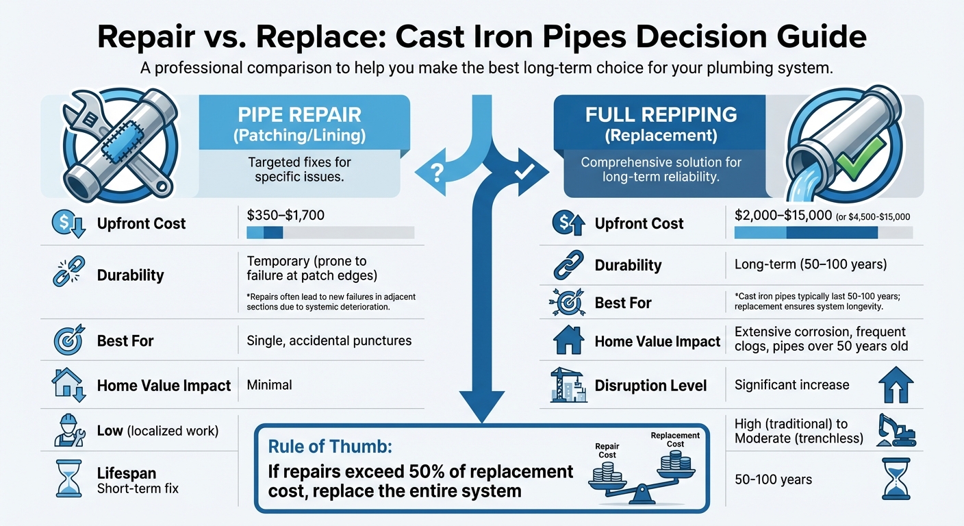 Cast Iron Pipe Repair vs Replacement Cost and Benefits Comparison