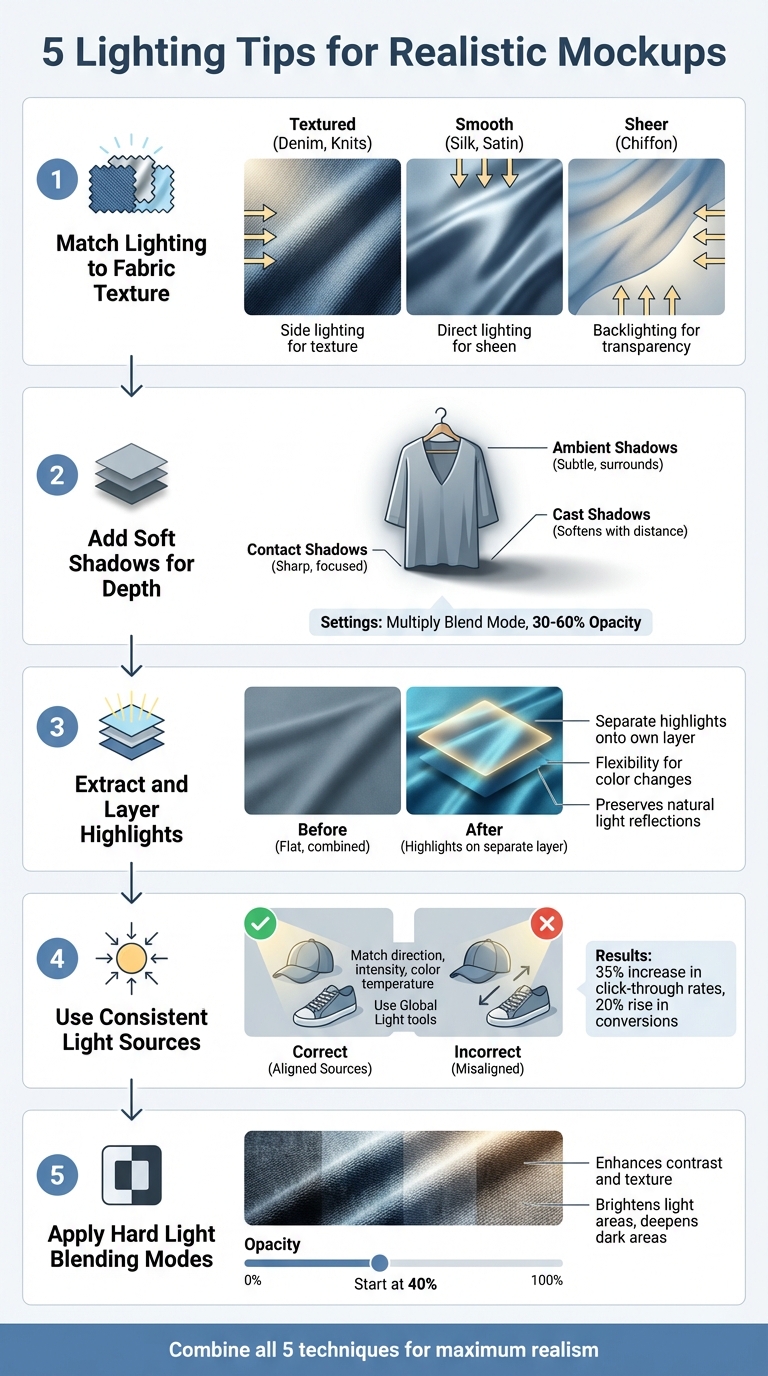 5 Essential Lighting Techniques for Realistic Apparel Mockups