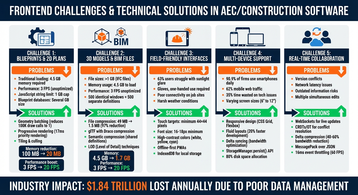 AEC Software Frontend Challenges and Technical Solutions Comparison