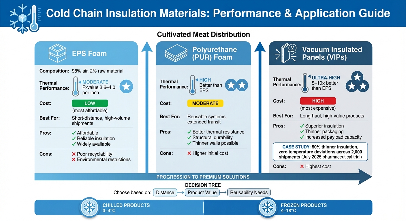 Cold Chain Packaging Materials Comparison for Cultivated Meat Distribution