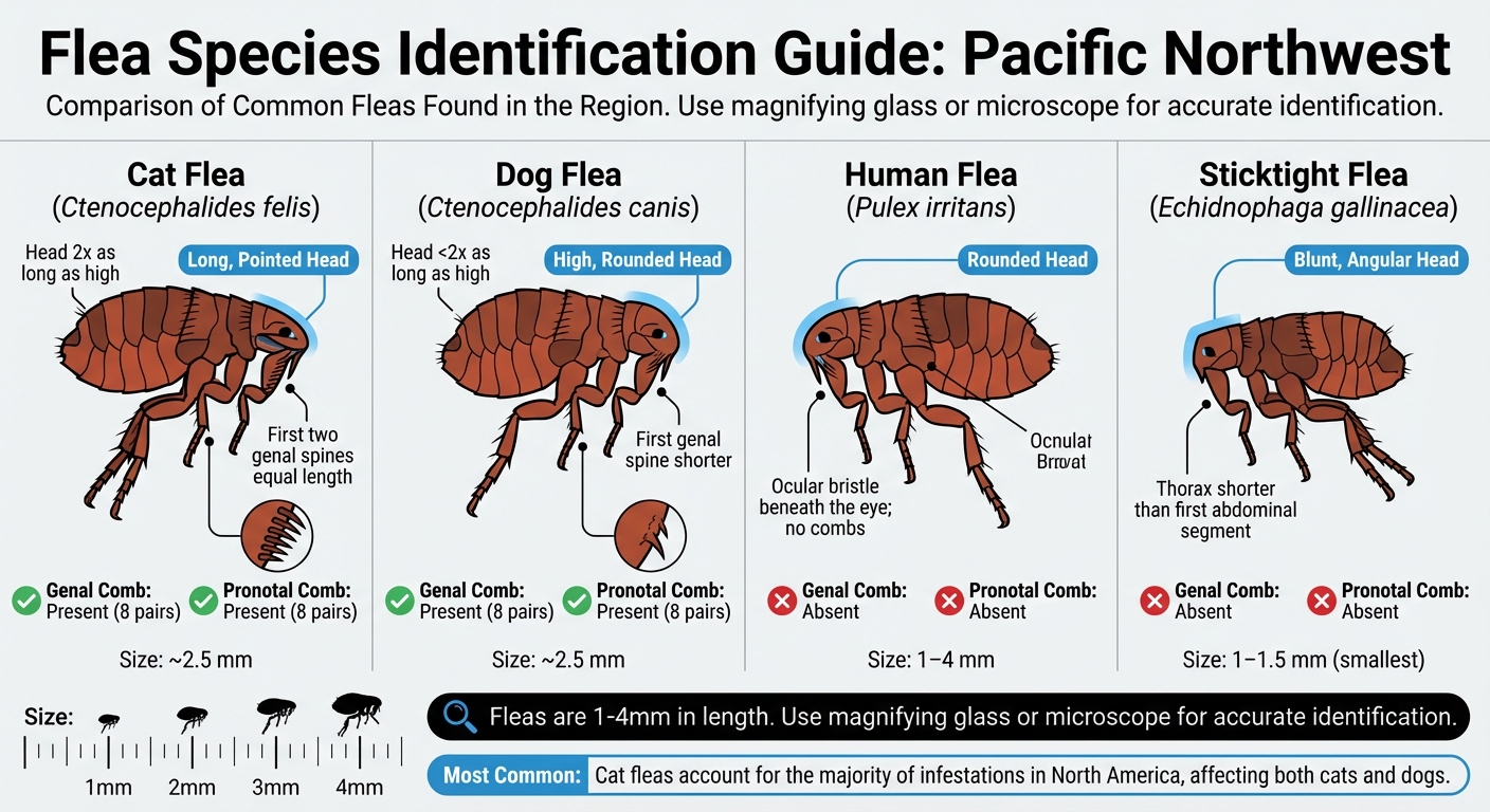 Visual Guide to Identifying Common Flea Species in the Pacific Northwest