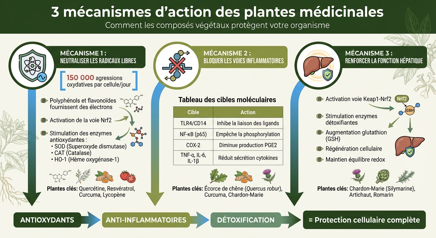 Comment les plantes combattent toxines et inflammation : 3 mécanismes clés