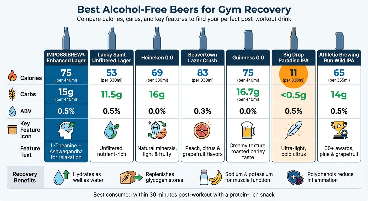 Alcohol-Free Beer Comparison Chart for Post-Workout Recovery