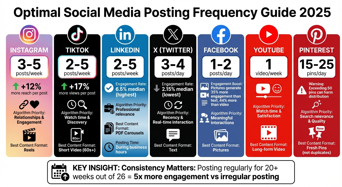 Social Media Posting Frequency Guide by Platform 2025