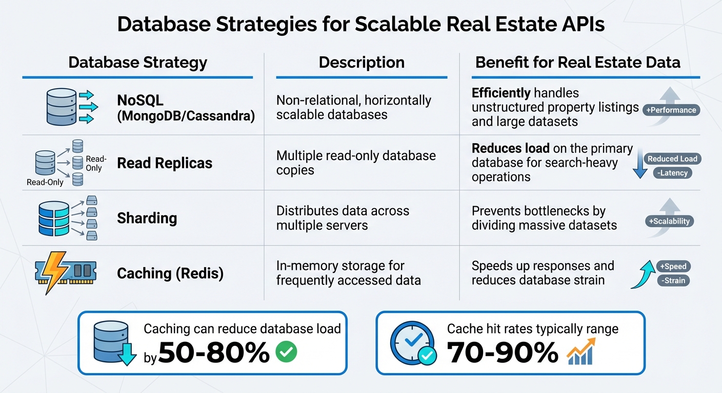 Database Strategies for Scalable Real Estate APIs: NoSQL, Sharding, Caching & Read Replicas