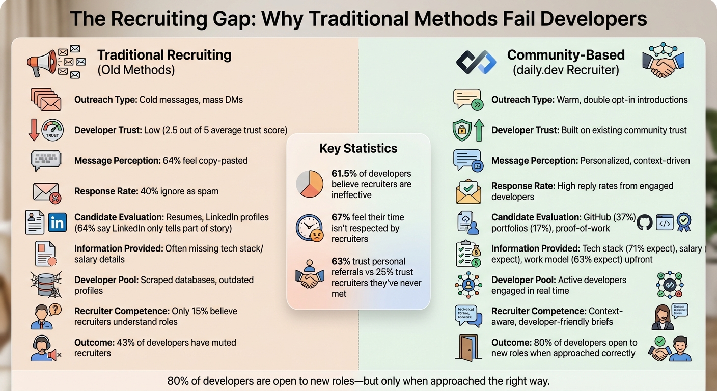 Traditional vs Community-Based Developer Recruiting: Key Metrics Comparison