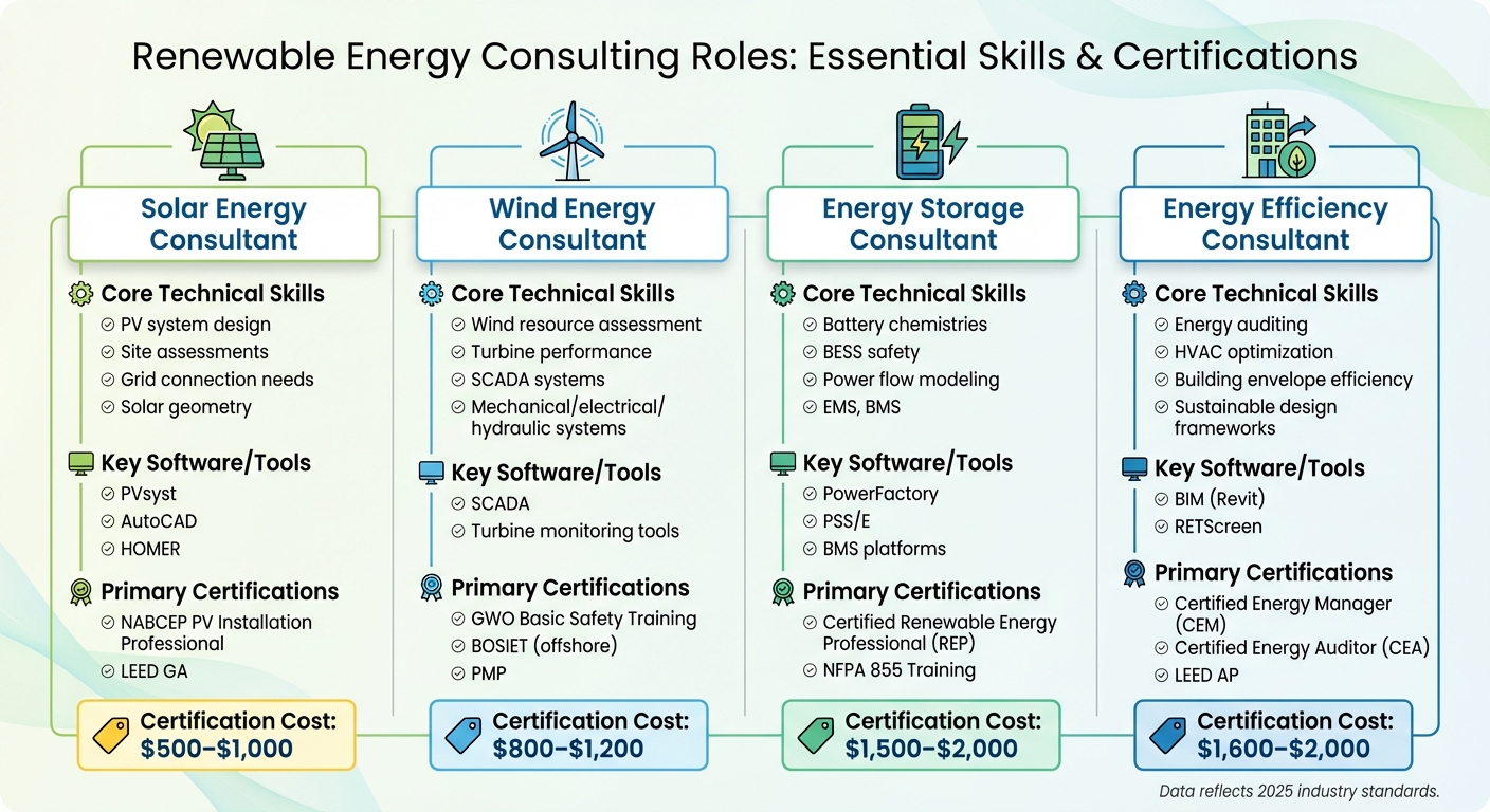 Renewable Energy Consulting Roles: Skills, Tools, and Certifications Comparison