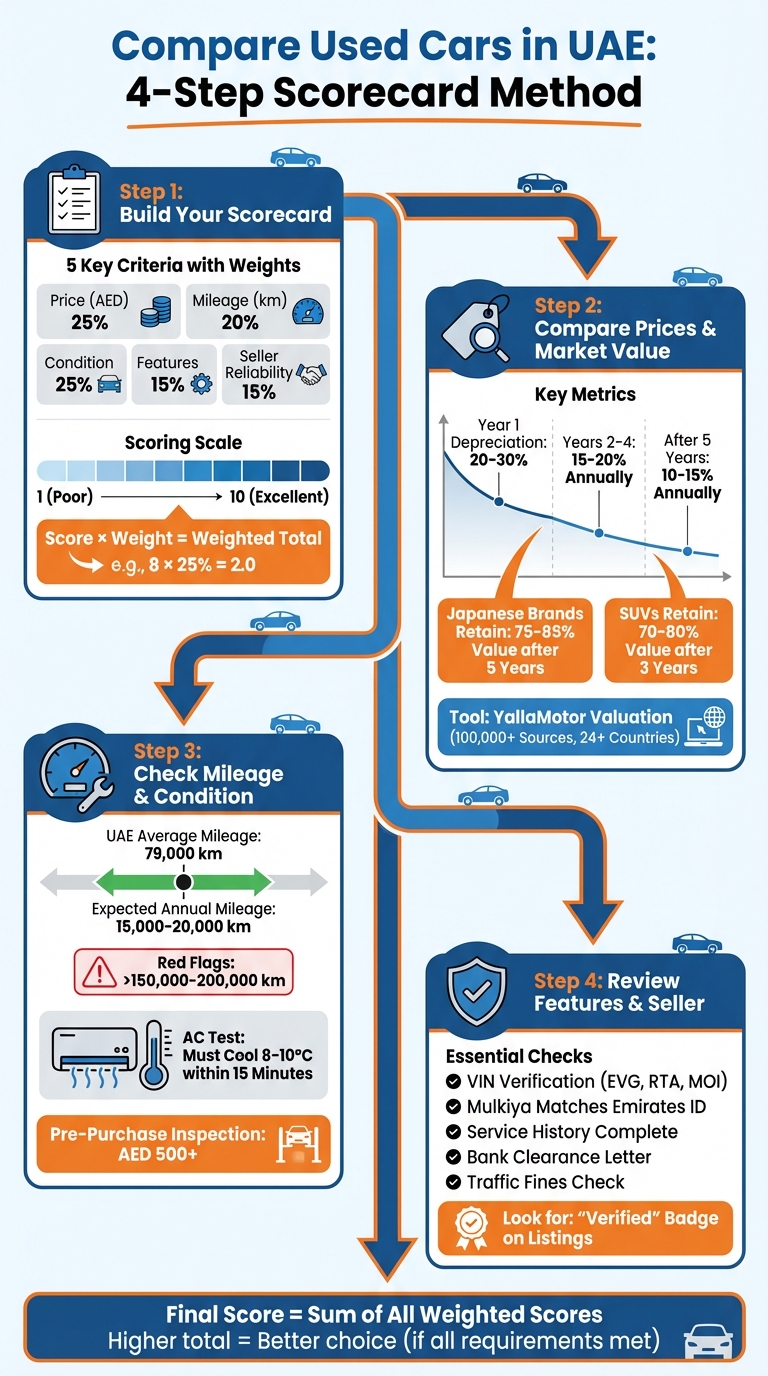 بطاقة تقييم السيارات المستعملة في الإمارات