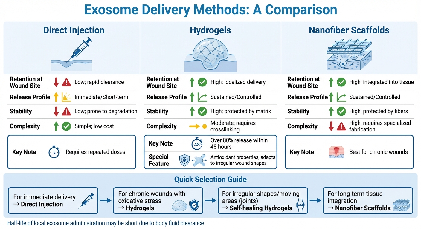 Comparison of Exosome Delivery Methods for Wound Healing