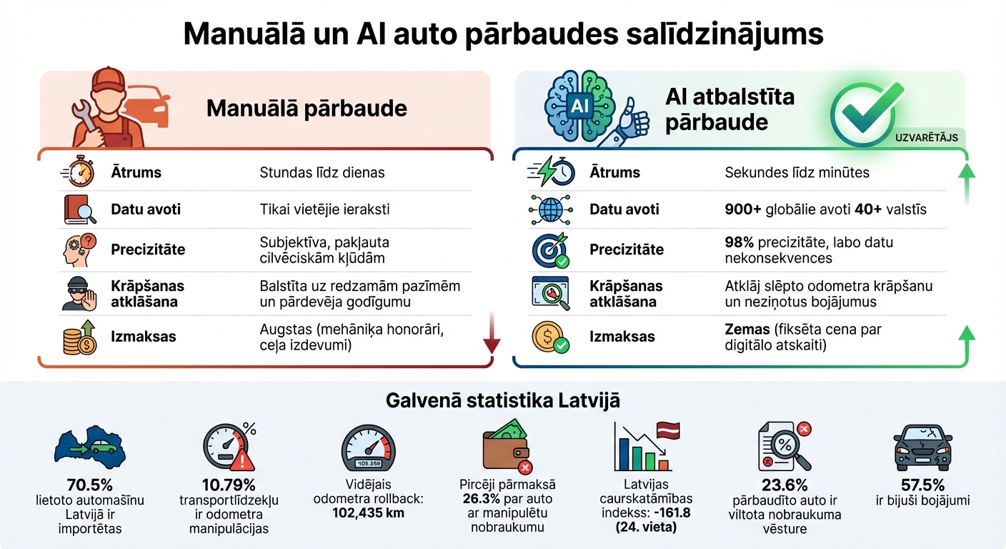 AI vs Manual Used Car Inspection Comparison in Latvia