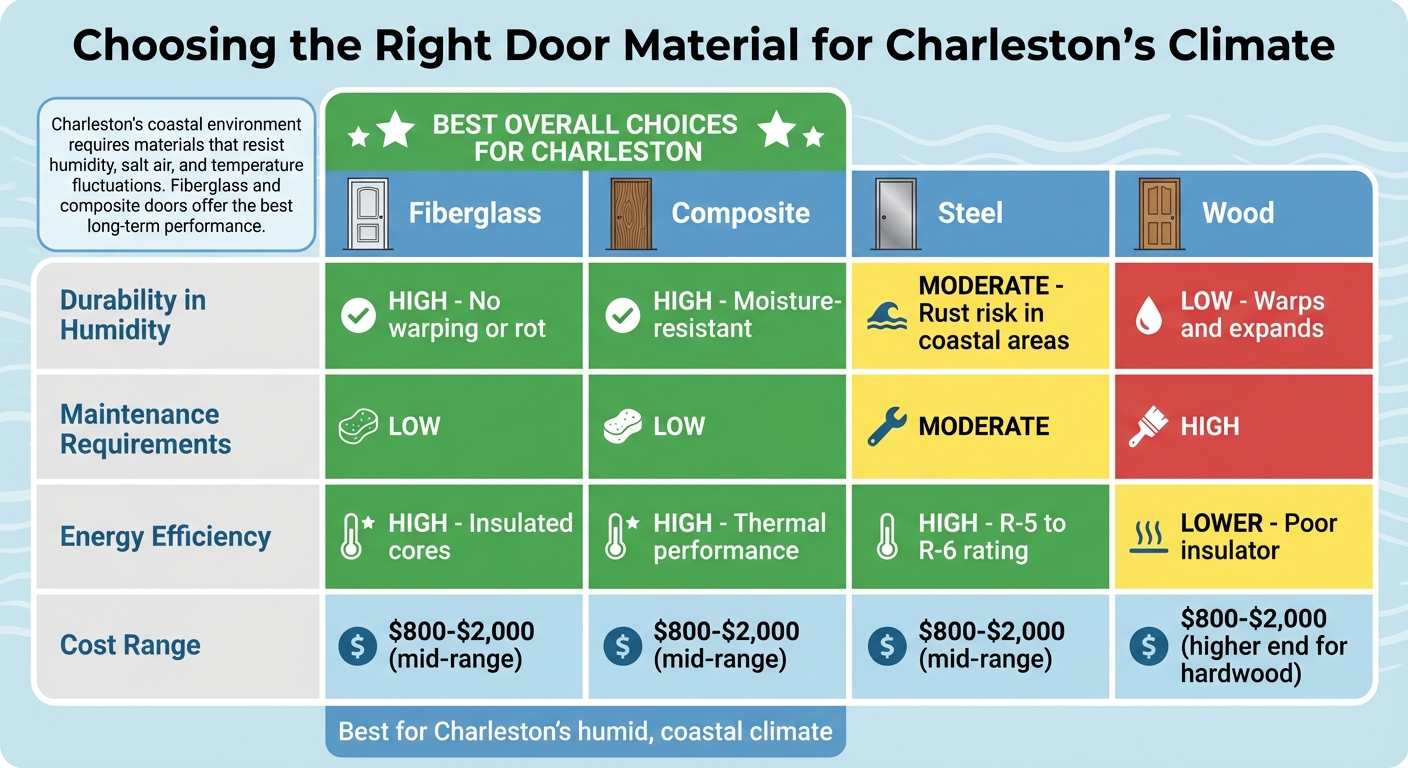 Exterior Door Materials Comparison for Charleston Climate