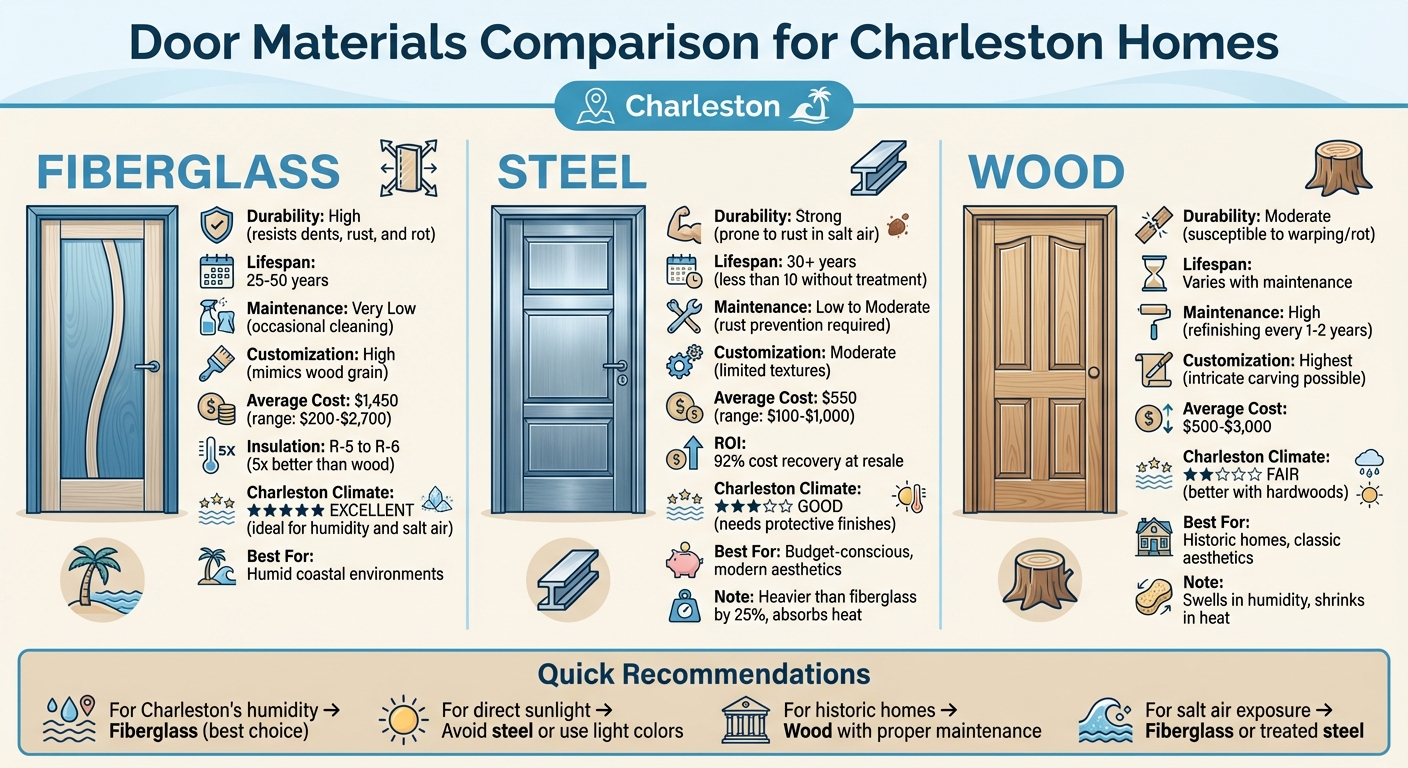 Charleston Door Materials Comparison: Durability, Cost & Climate Suitability