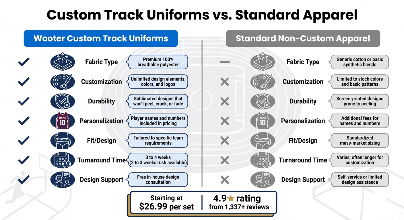 Custom Track Uniforms vs Standard Apparel Comparison