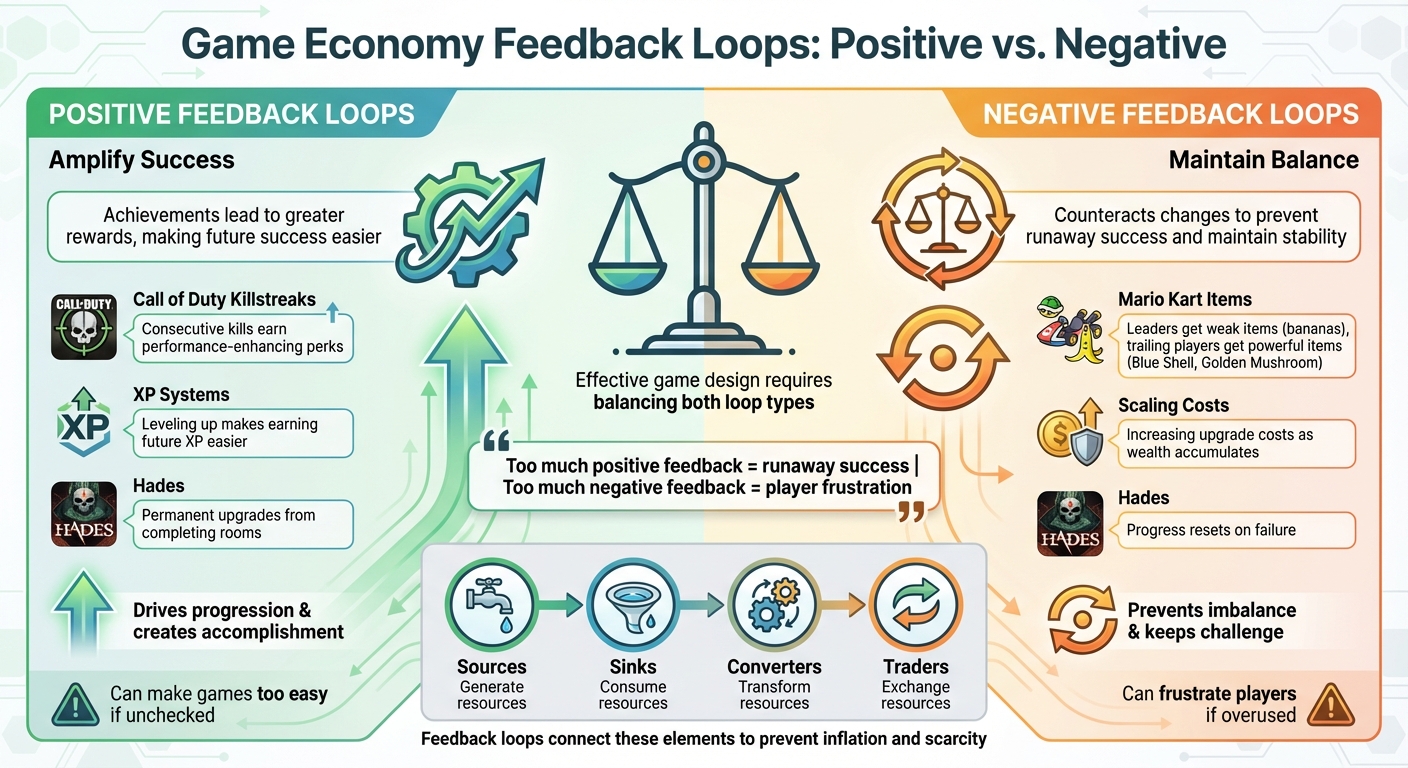 Positive vs Negative Feedback Loops in Game Design