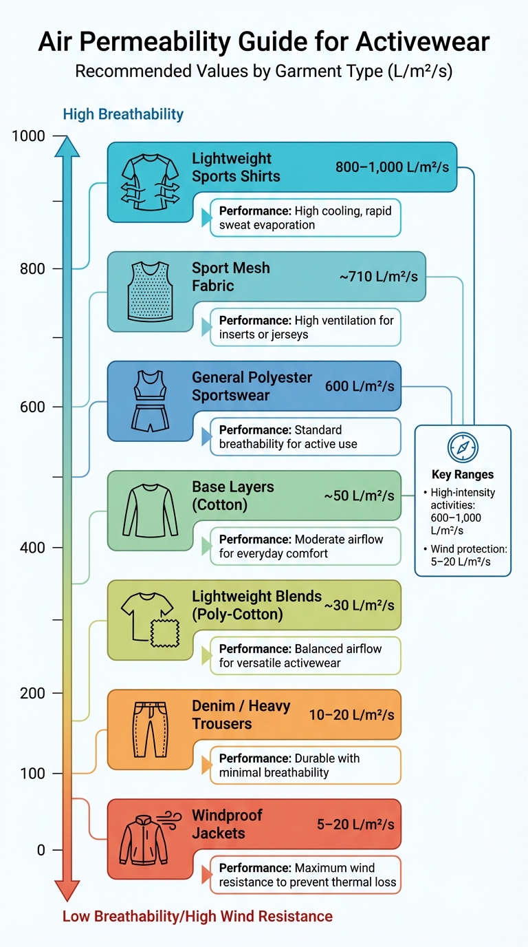 Air Permeability Values Guide for Activewear Fabrics