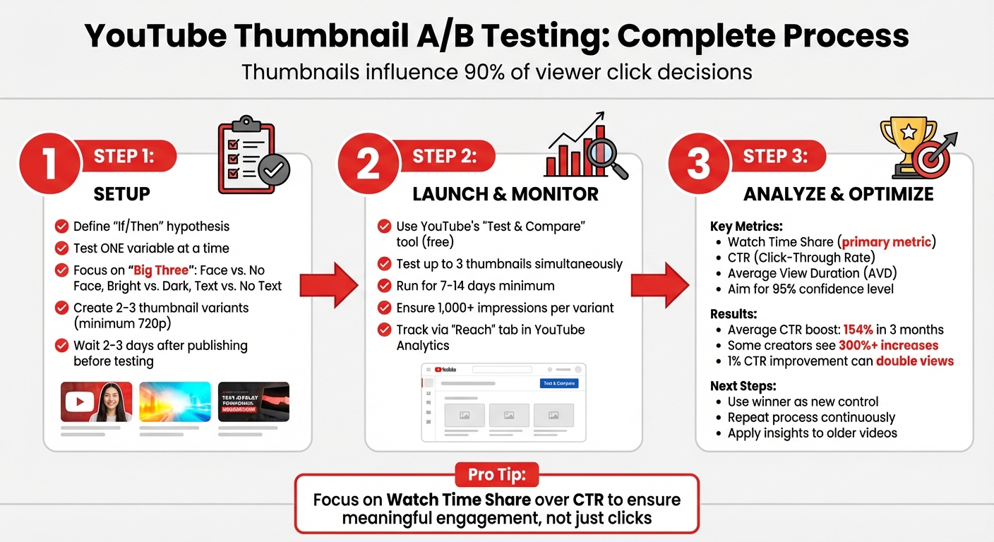 YouTube Thumbnail A/B Testing Process: 3-Step Guide to Increase CTR
