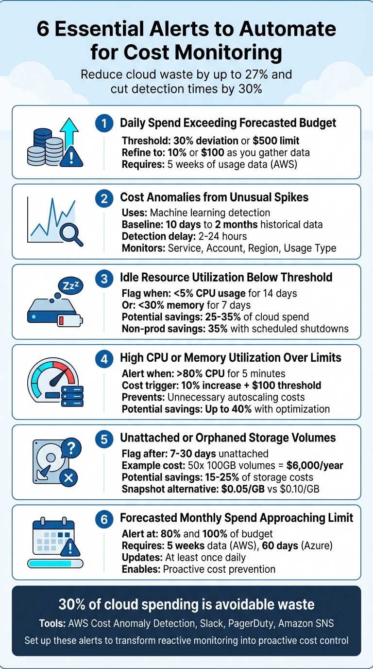 6 Essential Cloud Cost Monitoring Alerts to Automate