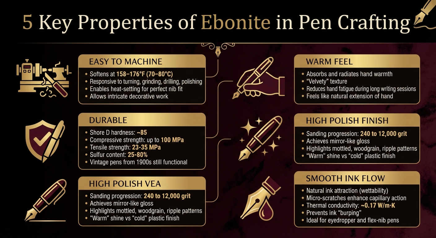 5 Key Properties of Ebonite in Fountain Pen Crafting