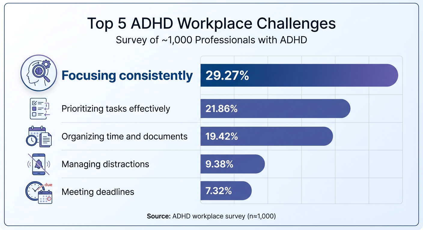 Top 5 ADHD Workplace Challenges: Survey Results from 1,000 Professionals