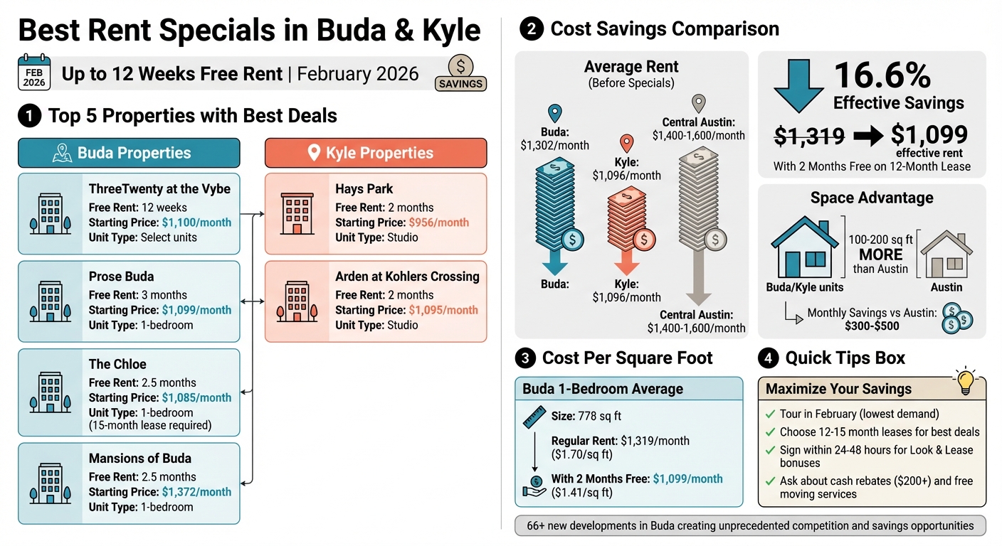 Buda & Kyle Rent Specials Comparison: Top Properties & Savings (February 2026)
