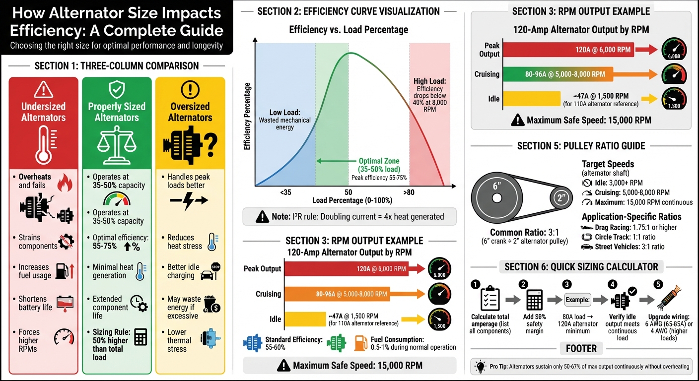 Alternator Sizing Guide: Efficiency Ranges and Performance Comparison