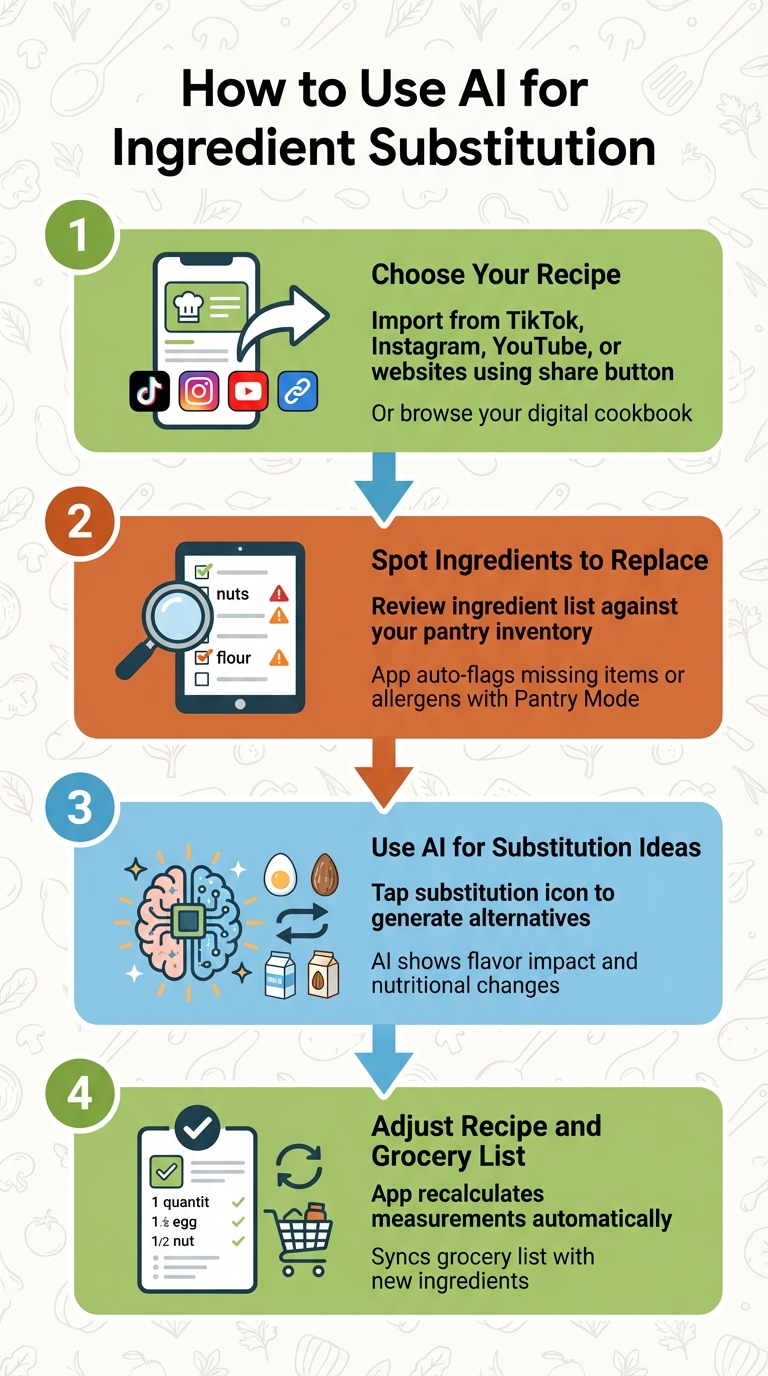 4-Step Guide to AI-Powered Ingredient Substitution in Recipe Apps