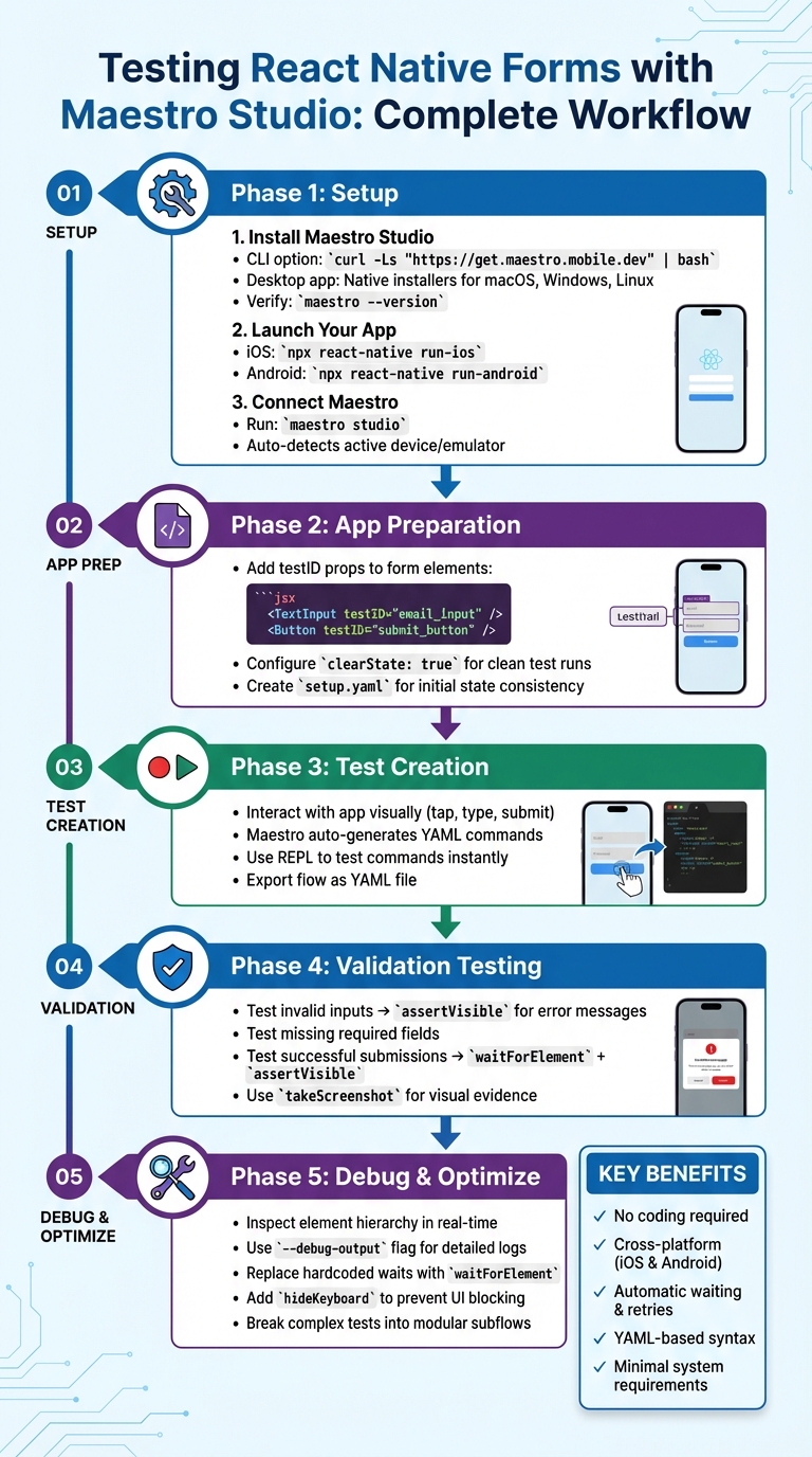 Complete Maestro Studio Setup and Testing Workflow for React Native Forms