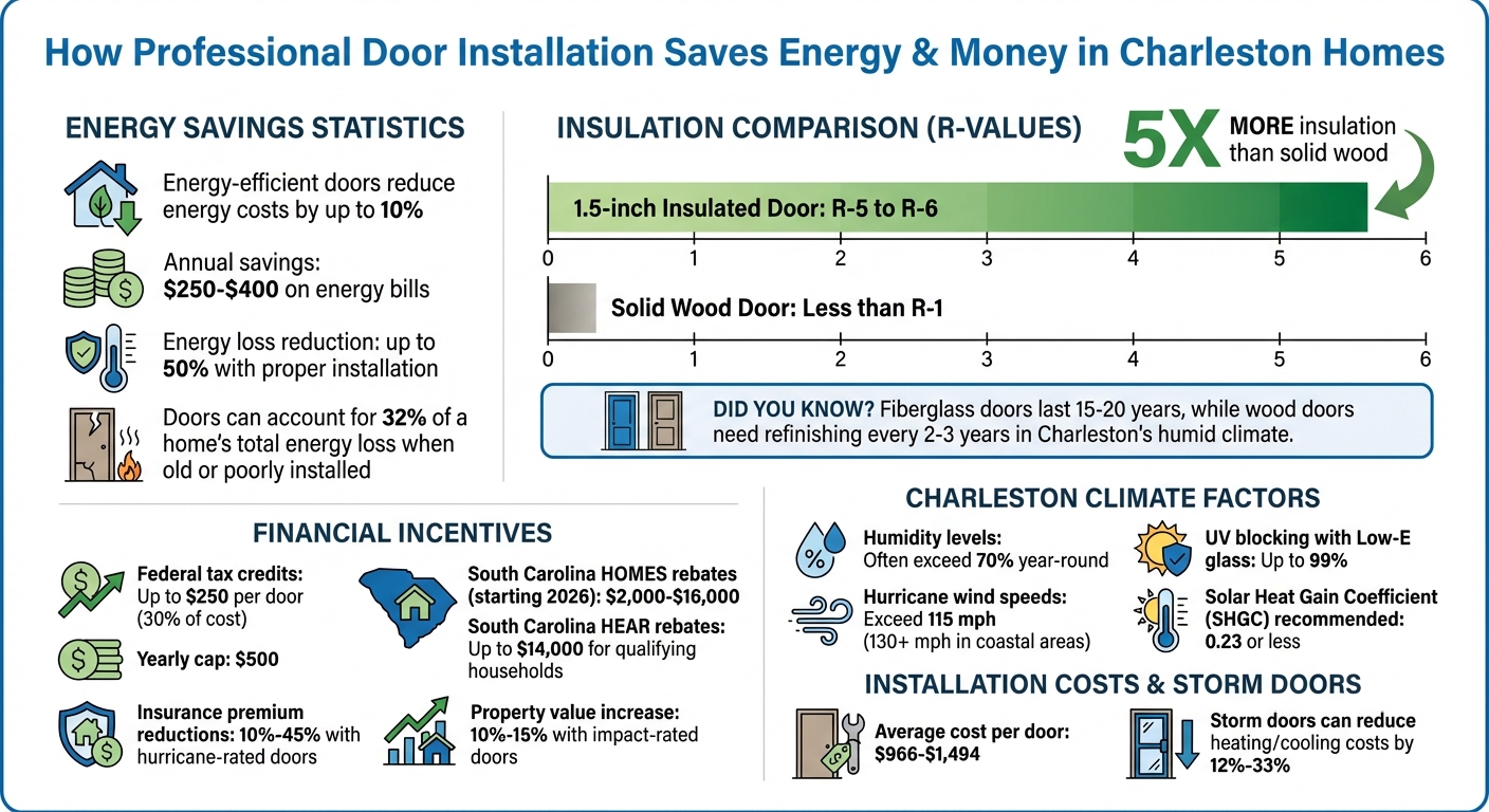 Energy Savings from Professional Door Installation in Charleston Homes