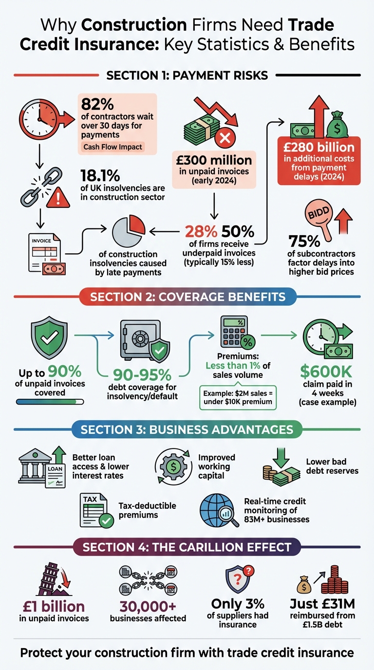 Construction Payment Risks and Trade Credit Insurance Benefits Statistics