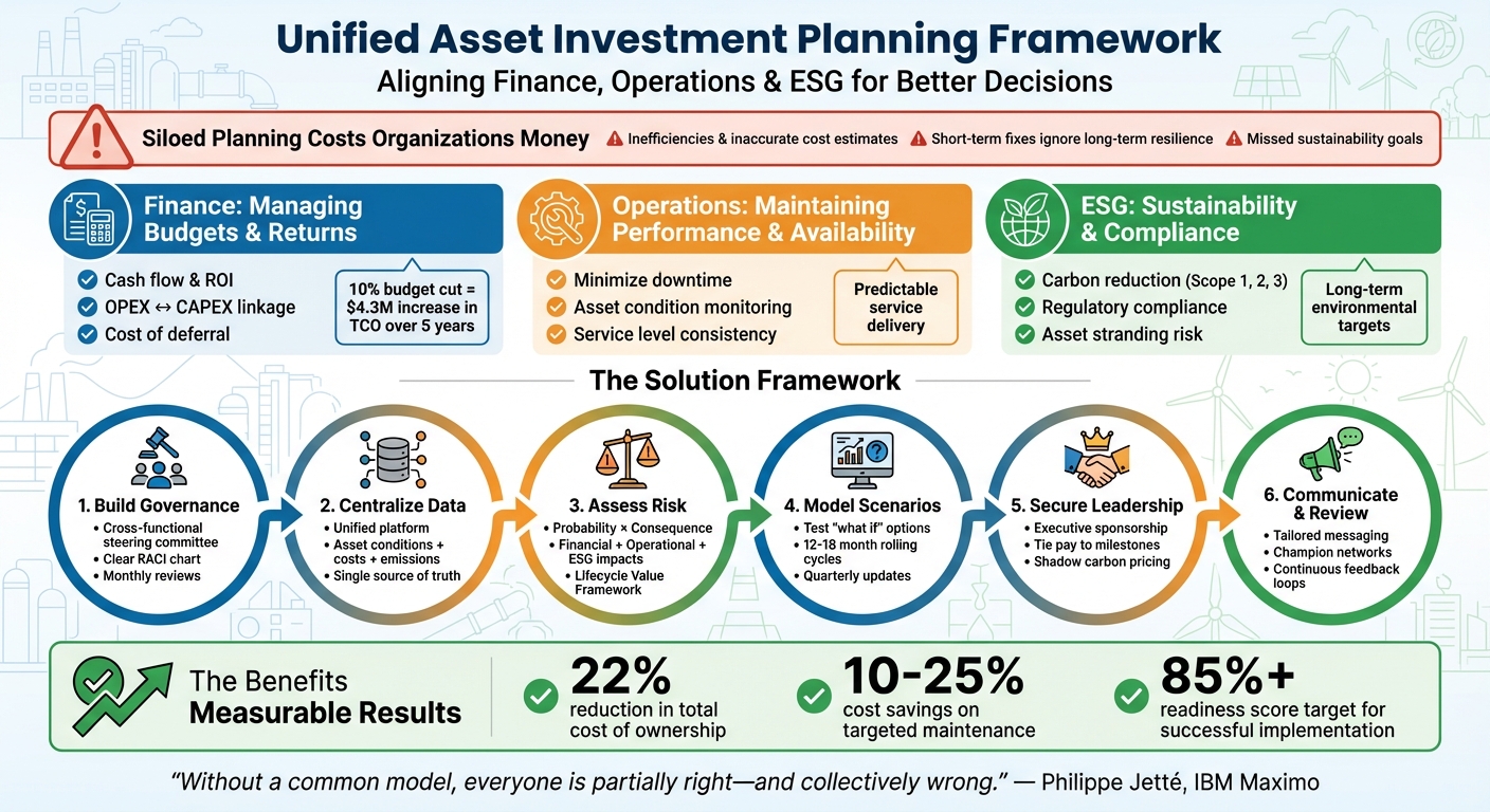 6-Step Framework for Aligning Finance, Operations, and ESG in Asset Investment Planning