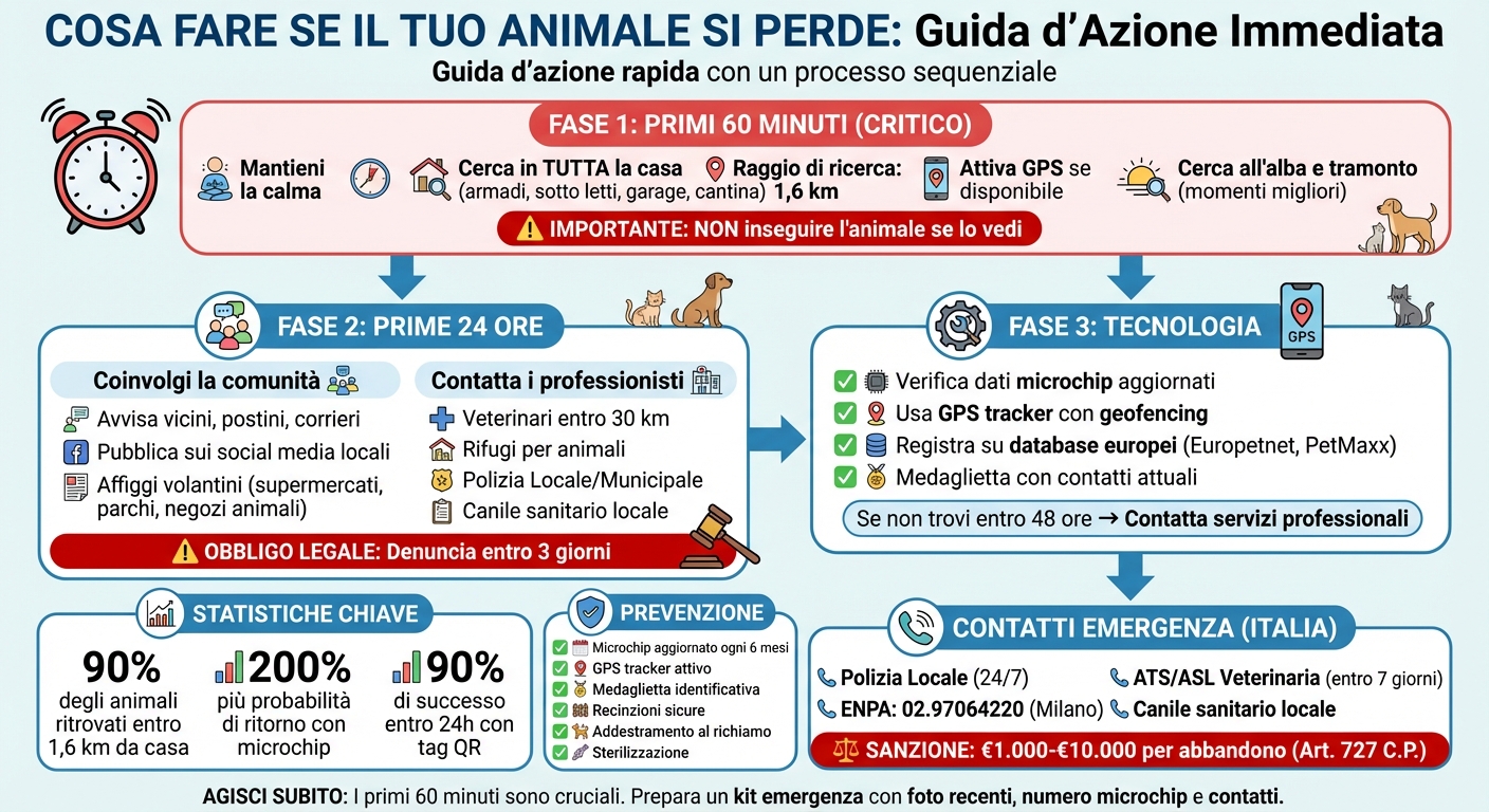 Guida rapida: cosa fare quando il tuo animale si perde