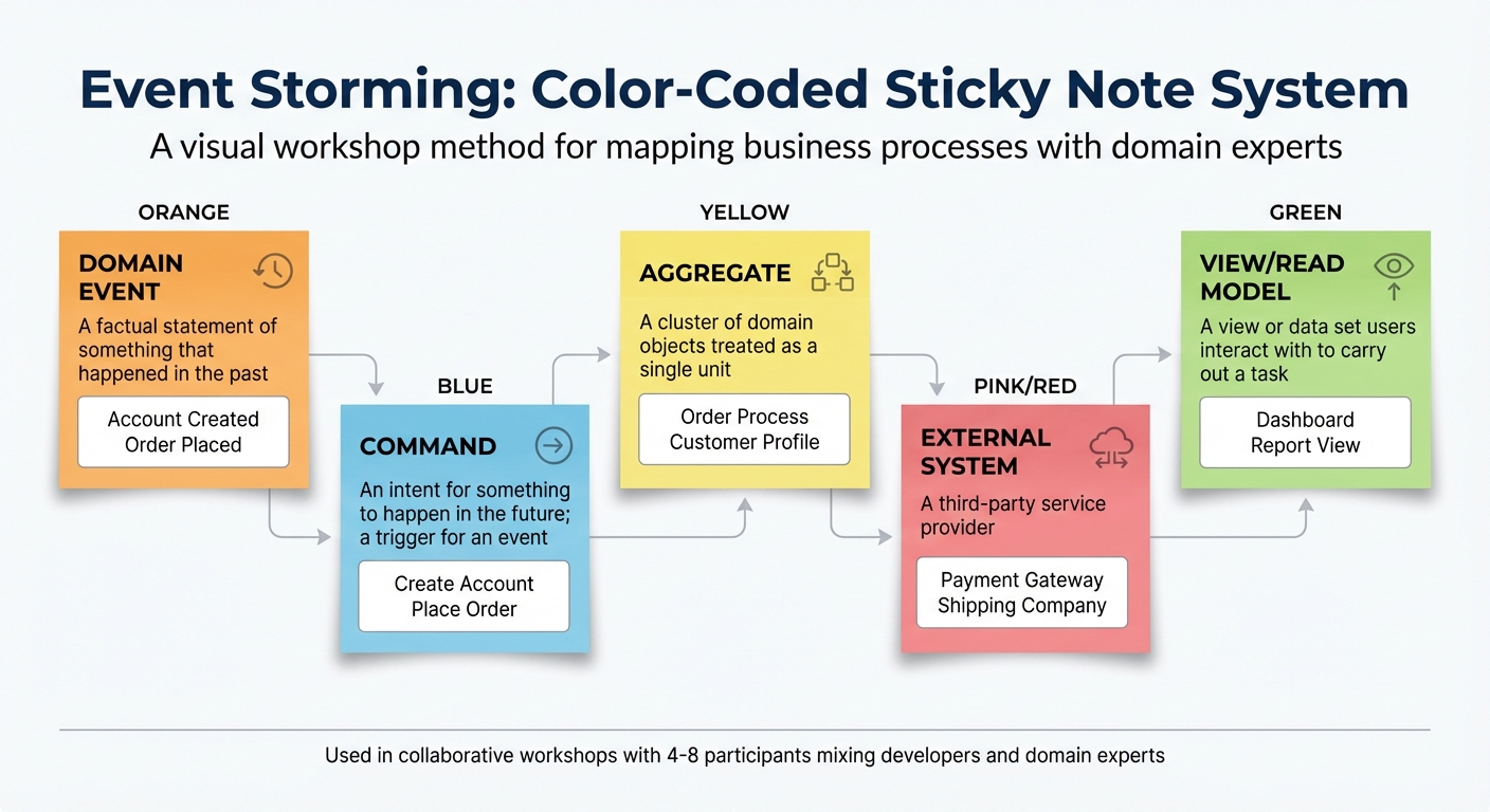 Event Storming Sticky Note Color-Coding System for Domain-Driven Design