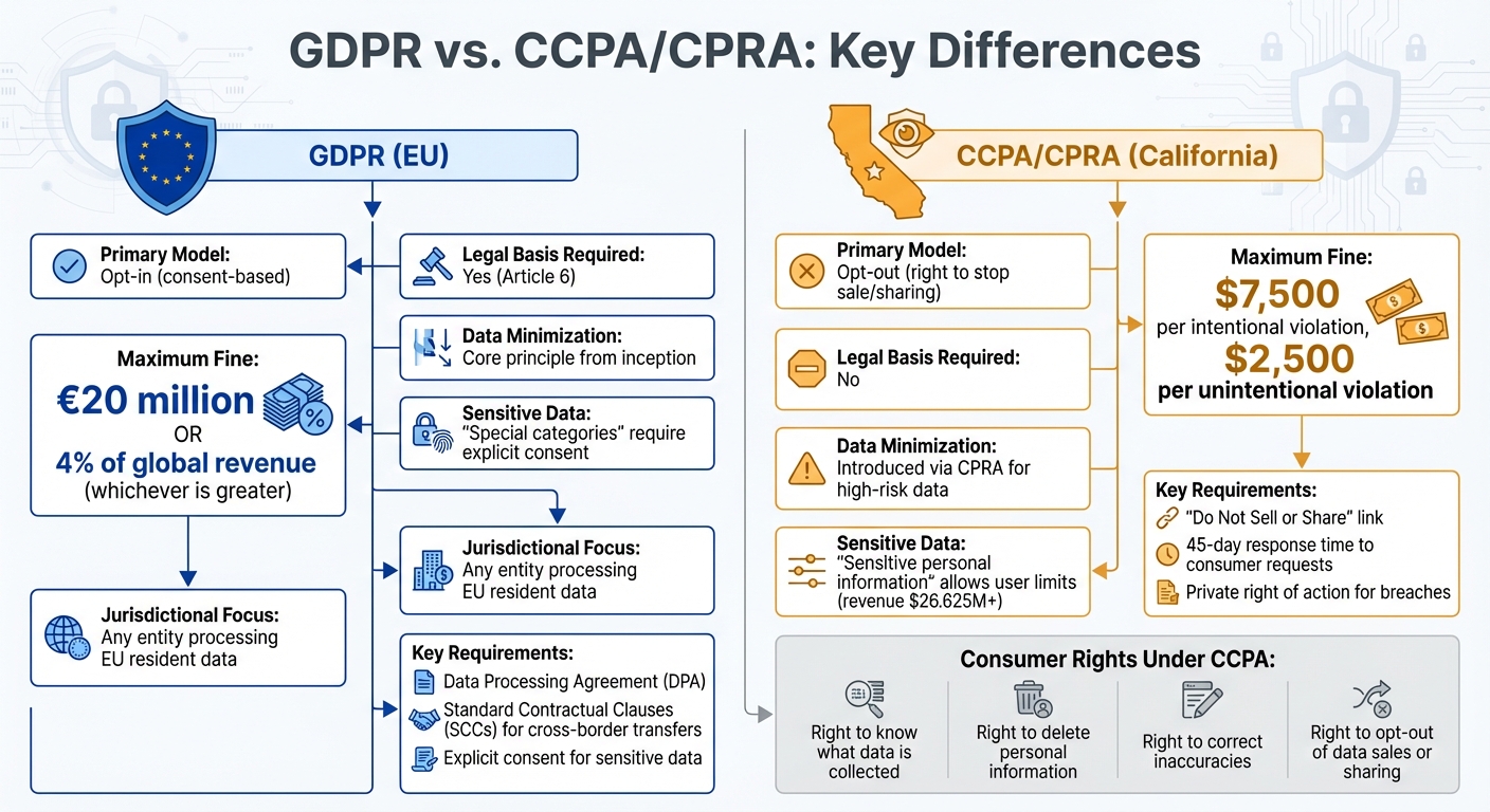 GDPR vs CCPA Privacy Requirements Comparison for Translation Tools