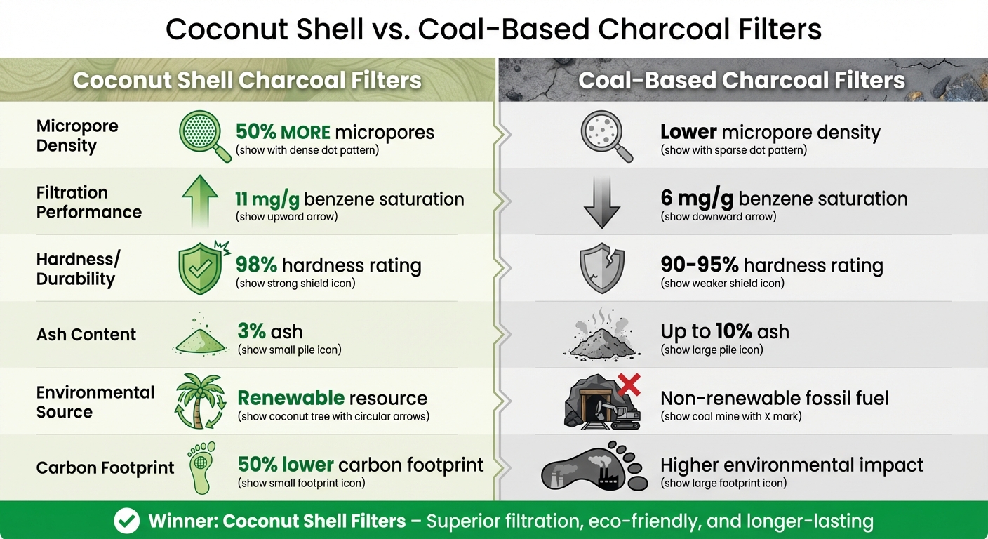 Coconut Shell vs Coal-Based Charcoal Filters Comparison Chart