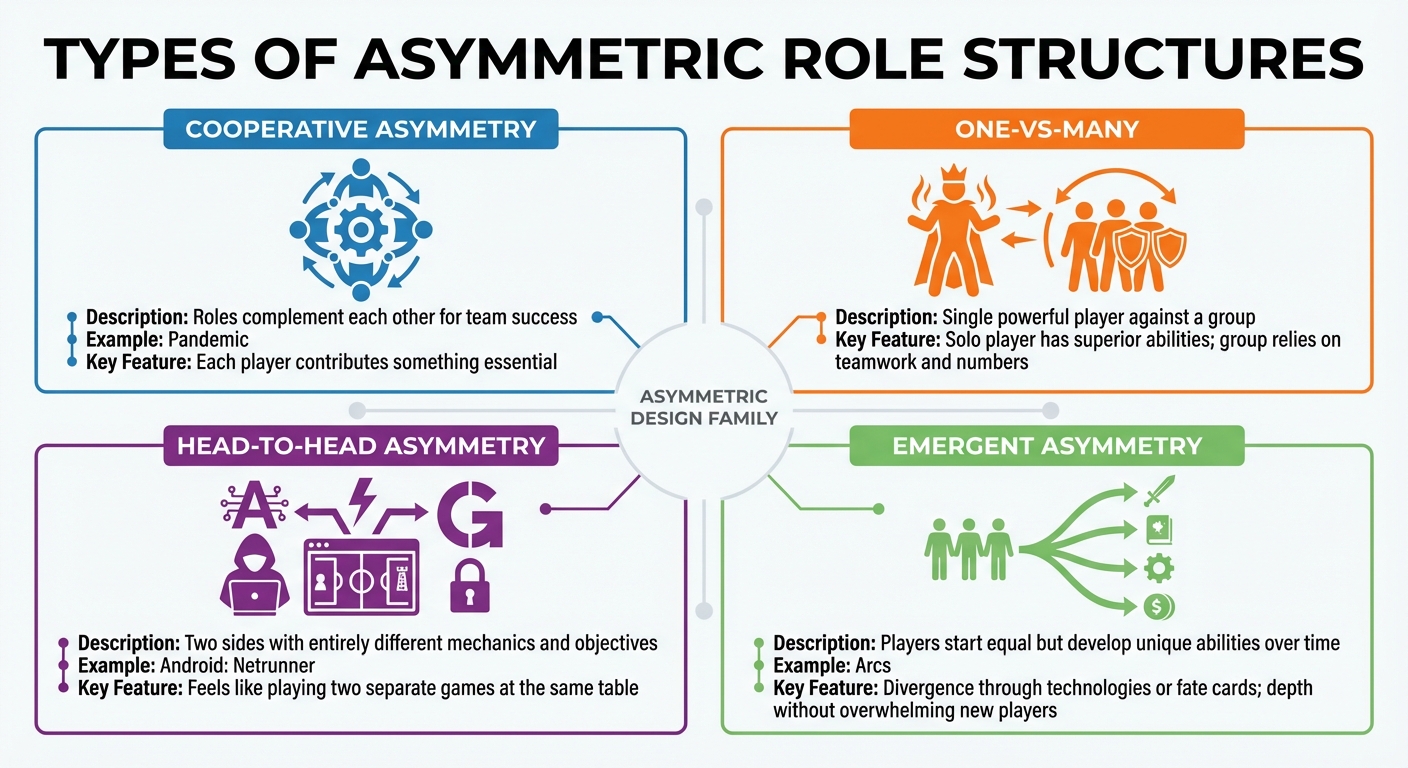 Types of Asymmetric Role Structures in Tabletop Games
