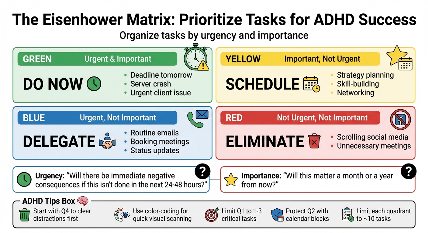 Eisenhower Matrix for ADHD Task Prioritization