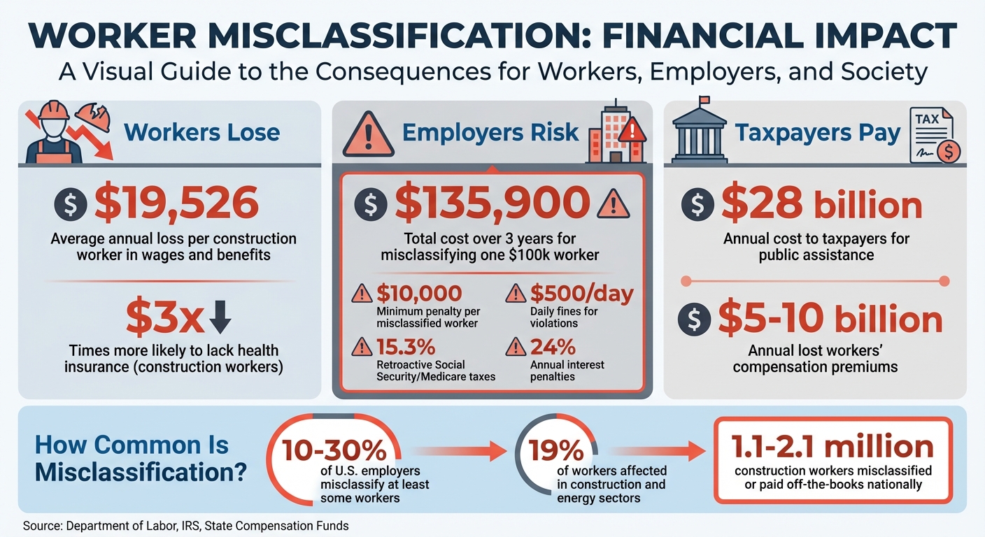 Worker Misclassification Financial Impact: Costs to Workers, Employers, and Taxpayers
