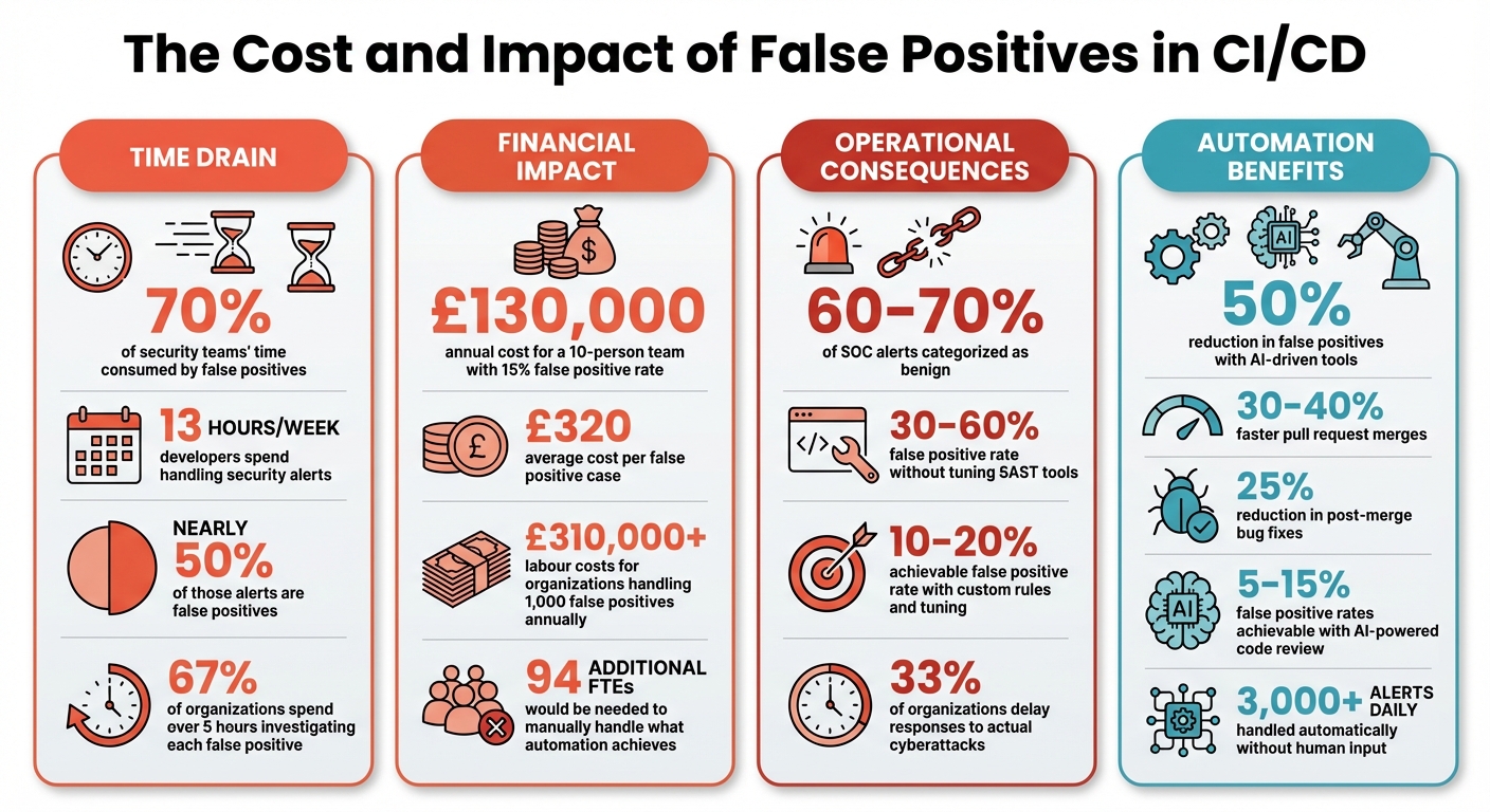 The Cost and Impact of False Positives in CI/CD Pipelines
